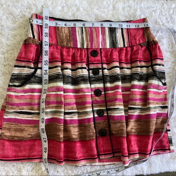 Stoosh Striped Button Pocket Mini Skirt S - Picture 4 of 6
